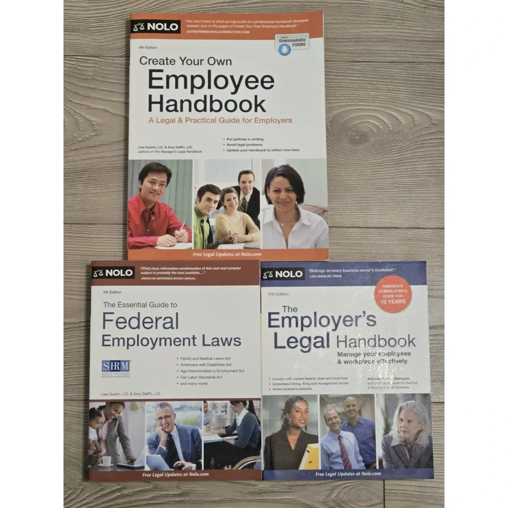 NOLO Lot Of 3 Books Employers‎ Legal Federal Employment Employee Handbook NEW
